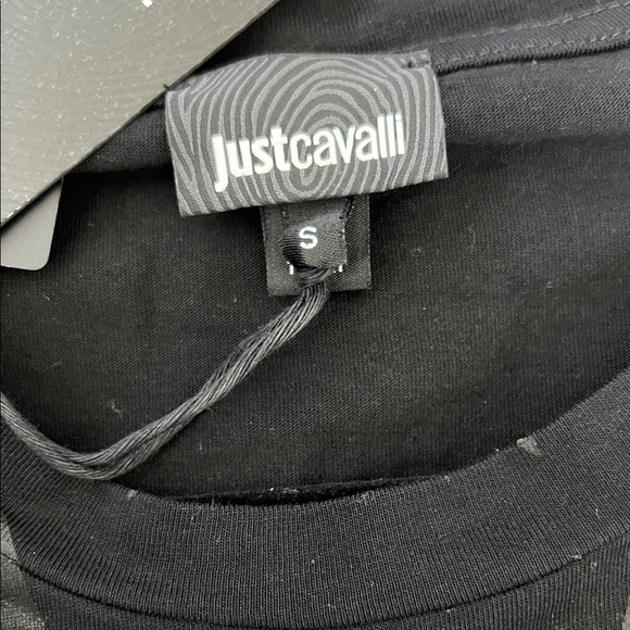 Just Cavalli Black Star Pattern Men's Tee - Picture 7 of 9